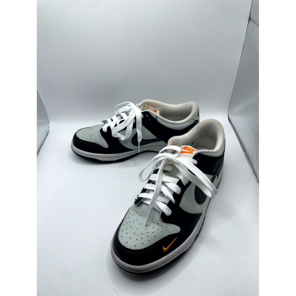 Nike Dunk Low FN7784-001 Kids 4.5 Sneakers Black Bright Mandarin Athletic Shoes